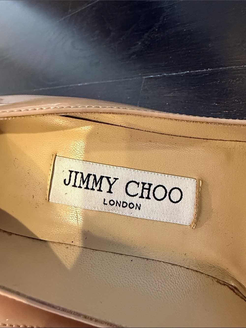 Jimmy Choo Nude Patent Leather Pointed Toe Pumps Size 4 - Picture 2 of 6